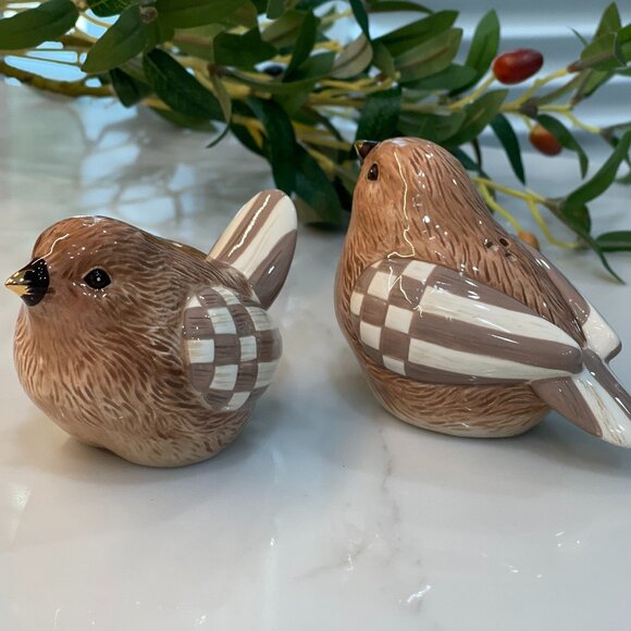 🐦 MacKenzie-Childs Songbird Salt & Pepper Set – Gilded Garden 🪻 - Picture 16 of 16